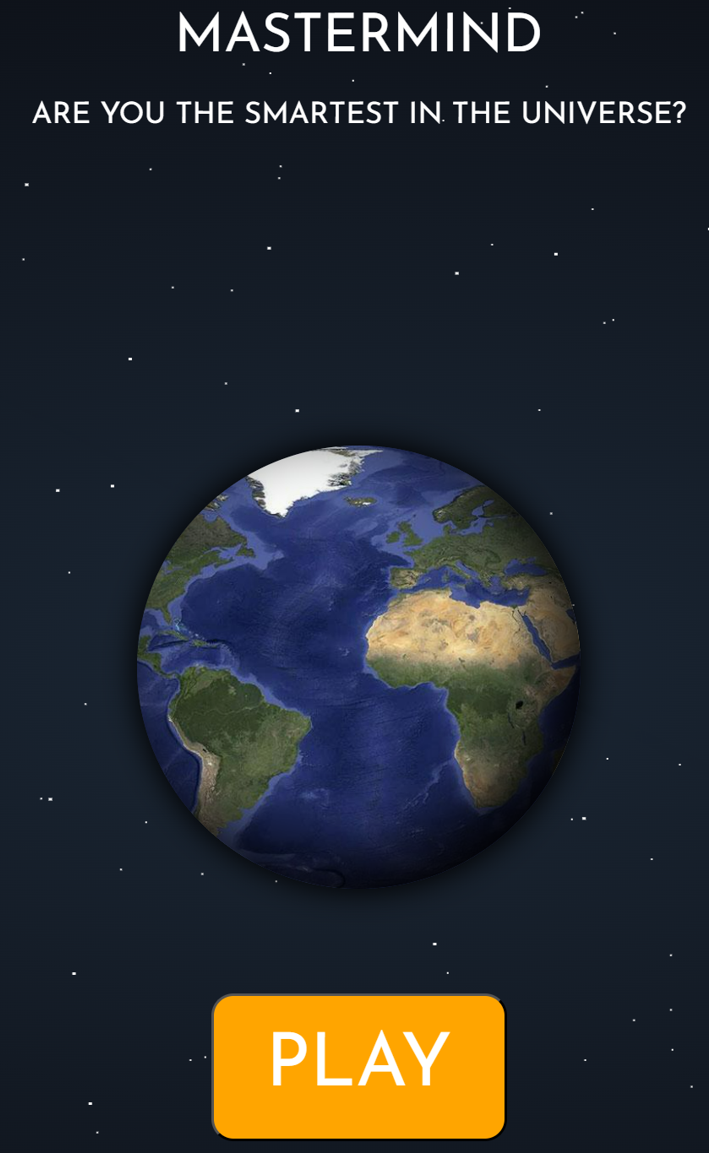 Splash screen of the game